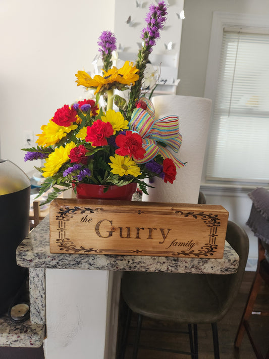 Custom Engraved Family Sign
